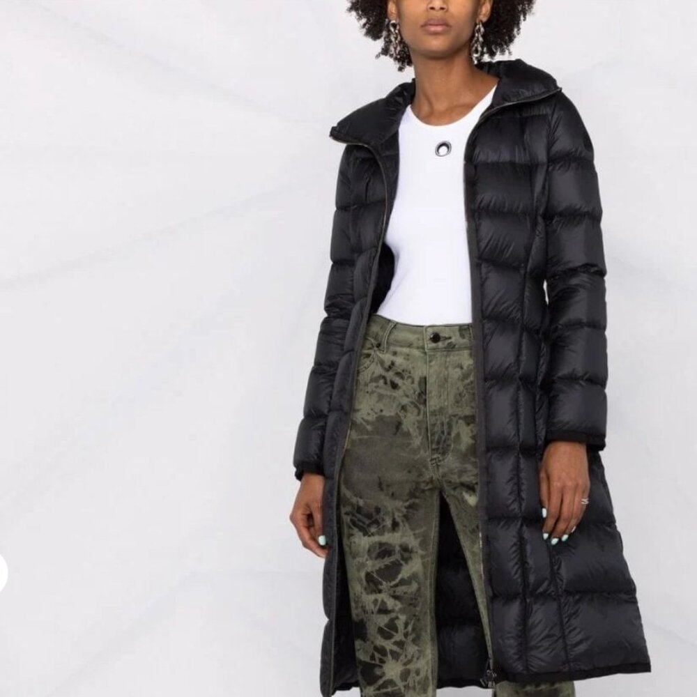 MONCLER WOMENS BELLEVALIA LONG COAT